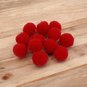 Balais PomPoms rot 12mm oder 15mm 500 Stück
