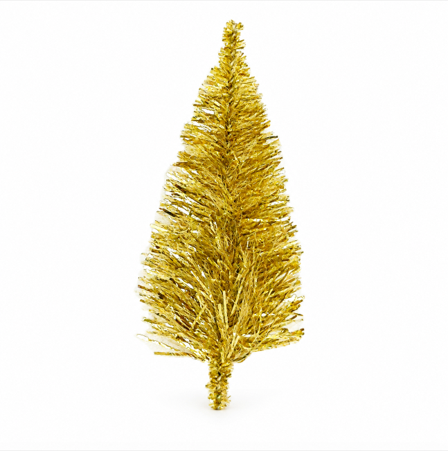 Goldene Tannenbäumchen 5 cm – Mini Dekobäume aus Draht 10 Stück