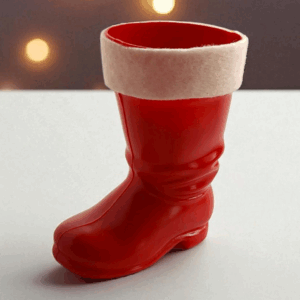 Nikolausstiefel zum Befüllen mit weißem Filzrand – 11 x 9 cm Ø5,5cm, 1er/2er/3er Set, Weihnachtsdeko & Geschenkidee