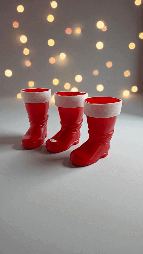 Nikolausstiefel zum Befüllen mit weißem Filzrand – 11 x 9 cm Ø5,5cm, 1er/2er/3er Set, Weihnachtsdeko & Geschenkidee – Bild 7