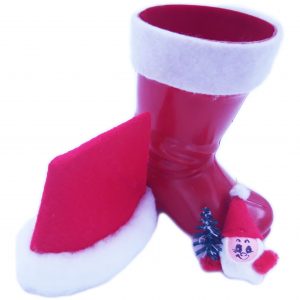 Set aus 3 Nikolausstiefel mit 3 Filzmützen und 5 Geschenkanhänger (Maße in der Produktbeschreibung)