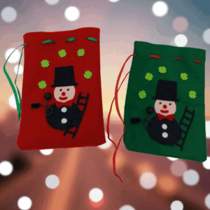 Filzsäckchen mit Motiv "Schornsteinfeger" ca. 14x20cm 3 Stück