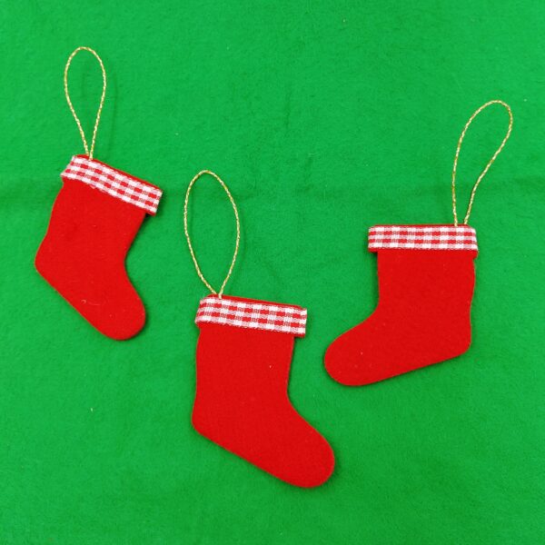 Christbaumschmuck, Anhänger Filztstiefel rot 10 Stück 4x7cm – Bild 3