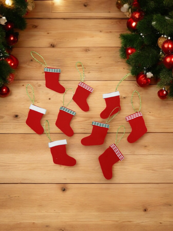 Christbaumschmuck, Anhänger Filztstiefel rot 10 Stück 4x7cm