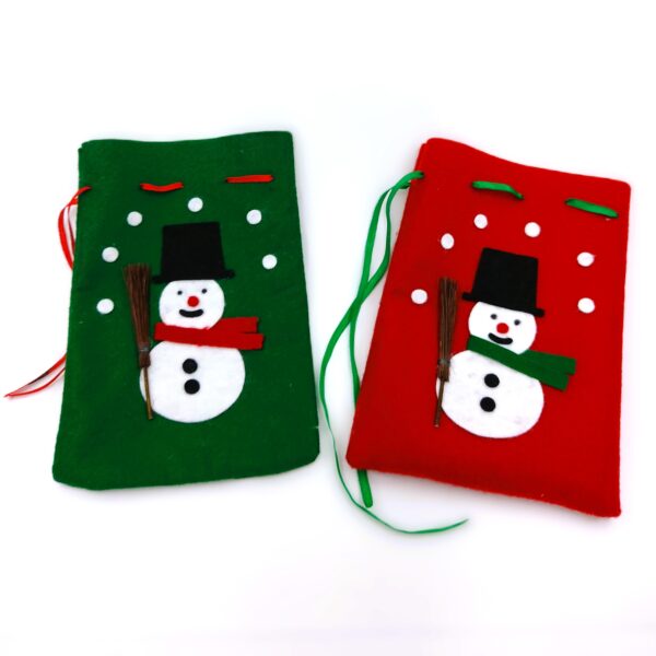 Filzsäckchen mit Motiv "Schneemann" ca. 14x20cm 3 Stück – Bild 2