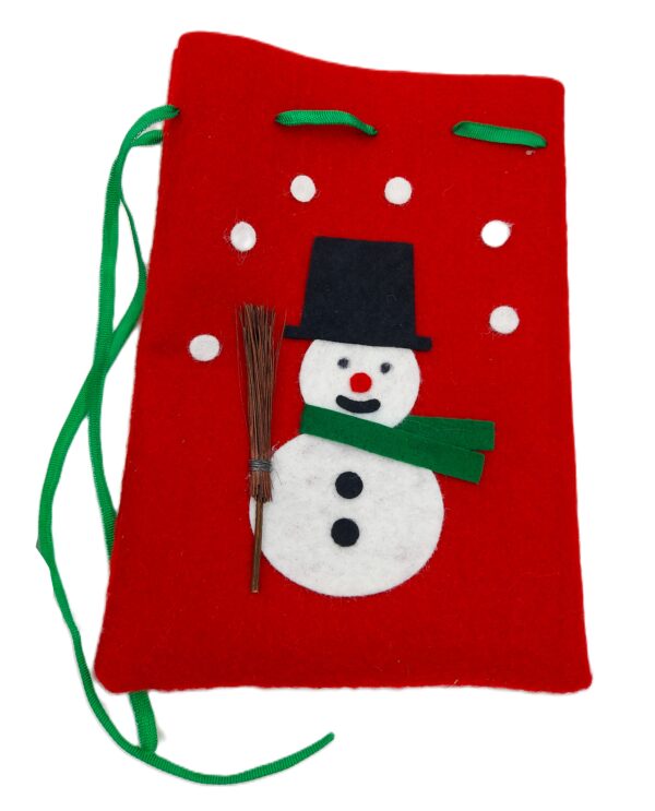 Filzsäckchen mit Motiv "Schneemann" ca. 14x20cm 3 Stück – Bild 3
