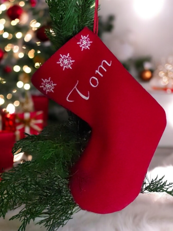 Socke Strumpf aus Filz Weihnachtsdeko personalisiert 14x25cm