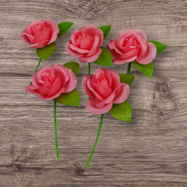 Rosen aus Taft Ø6 cm 10 Stück rosa oder gelb – Bild 4