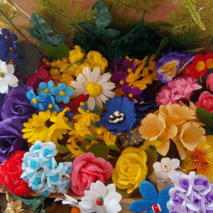 Blumenset verschiedene künstliche Blumen Ø1,5-4,5 cm 100 Stück