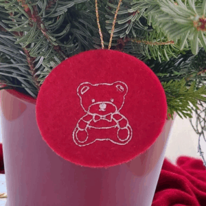Filzanhänger Geschenkanhänger Baumschmuck "Teddy" Ø7cm