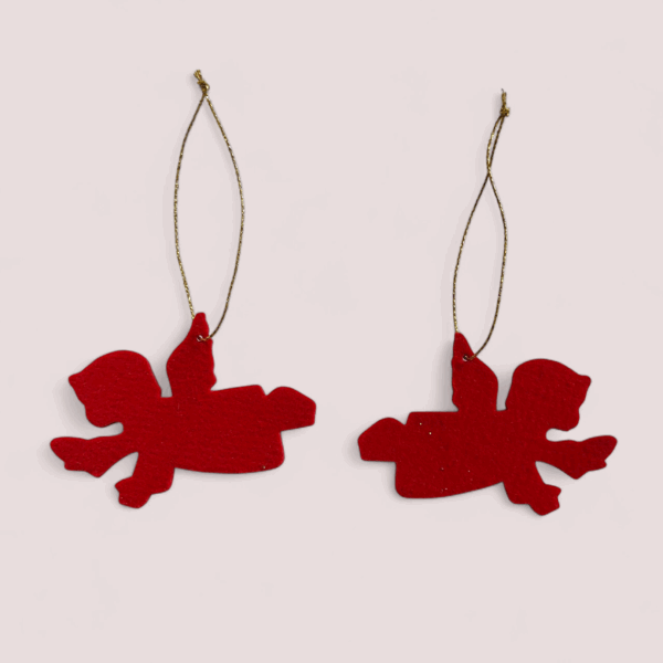 Filzanhänger Engel rot – handgemachte Weihnachtsdeko & Geschenkanhänger – Bild 2