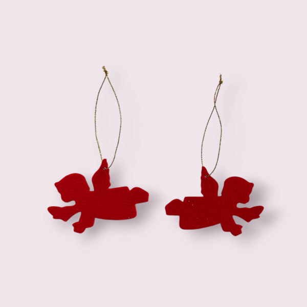 Filzanhänger Engel rot – handgemachte Weihnachtsdeko & Geschenkanhänger – Bild 3