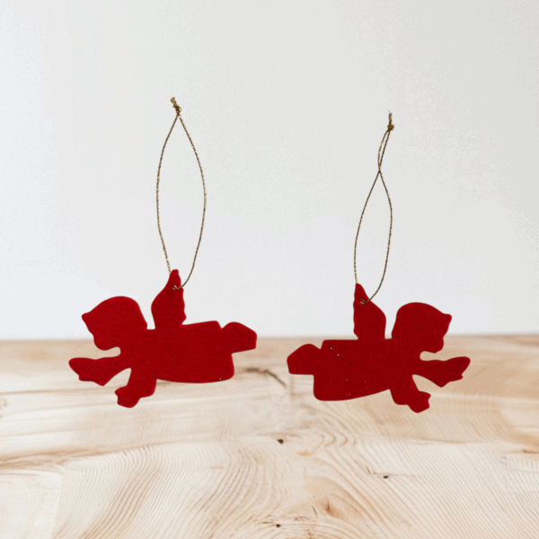 Filzanhänger Engel rot – handgemachte Weihnachtsdeko & Geschenkanhänger – Bild 4