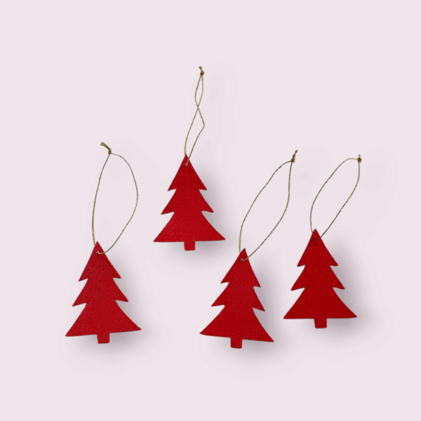 Filzanhänger Tannenbaum rot – handgemachte Weihnachtsdeko 6,5 x 5 cm – Bild 4