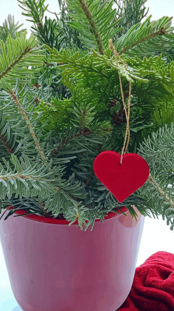 Filzanhänger Herz 3,5 cm – rote Filzherzen zum Aufhängen für Weihnachten, Hochzeit & Basteln