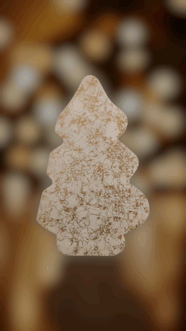Edle Bastelkarte Weihnachten – Tannenbaum-Design aus festem Papier mit goldener Struktur, DIY Weihnachtsgrußkarte.“