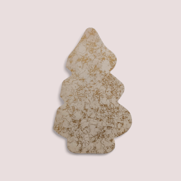 Edle Bastelkarte Weihnachten – Tannenbaum-Design aus festem Papier mit goldener Struktur, DIY Weihnachtsgrußkarte.“