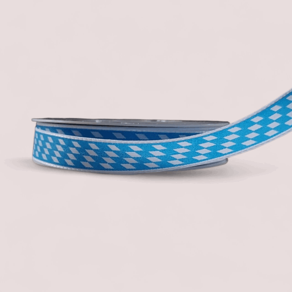 Taftband Geschenkband „Bayerische Raute“ (15 mm × 25 m) – Dekoratives Rautenband – Bild 4