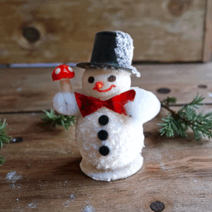 10 Schneemann Wattefiguren ca. 6,5 cm | Winter Tischdeko & Weihnachtsdeko Set