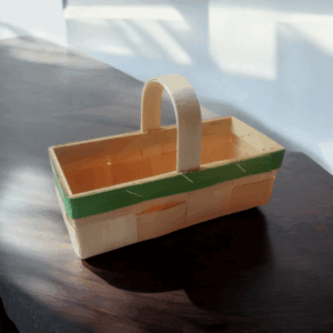 Spankörbchen mit grünem Rand – verschiedene Sets – ca. 13,5 × 5,5 × 4,5 cm – naturbelassenes Osterkörbchen-Set