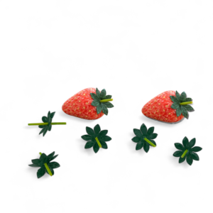 Erdbeersterne für Marzipandeko mit Holzstiel Ø 2,5 cm