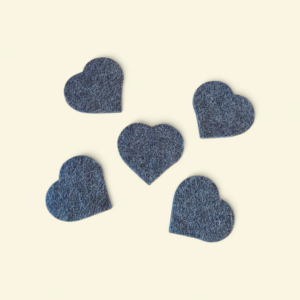 Filz Herzen grau meliert
