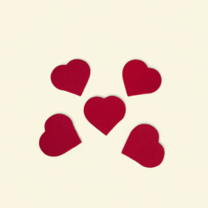 Filz Herzen rot