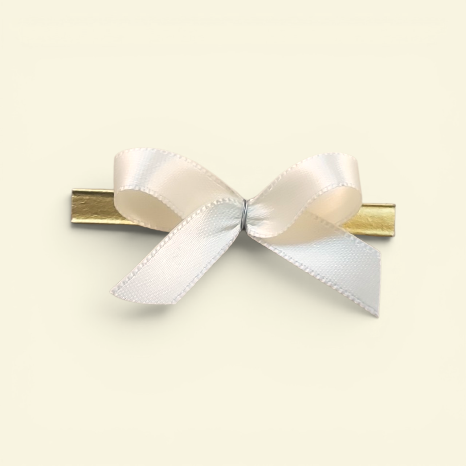 Fertigschleifen beige mit Clip 4x3cm