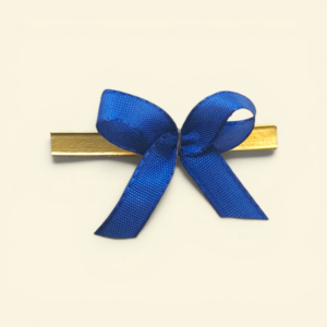 Fertigschleifen blau mit Clip 4x3cm