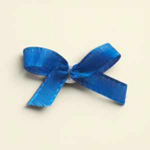 Fertigschleifen mittelblau mit Klebepunkt 4x3cm