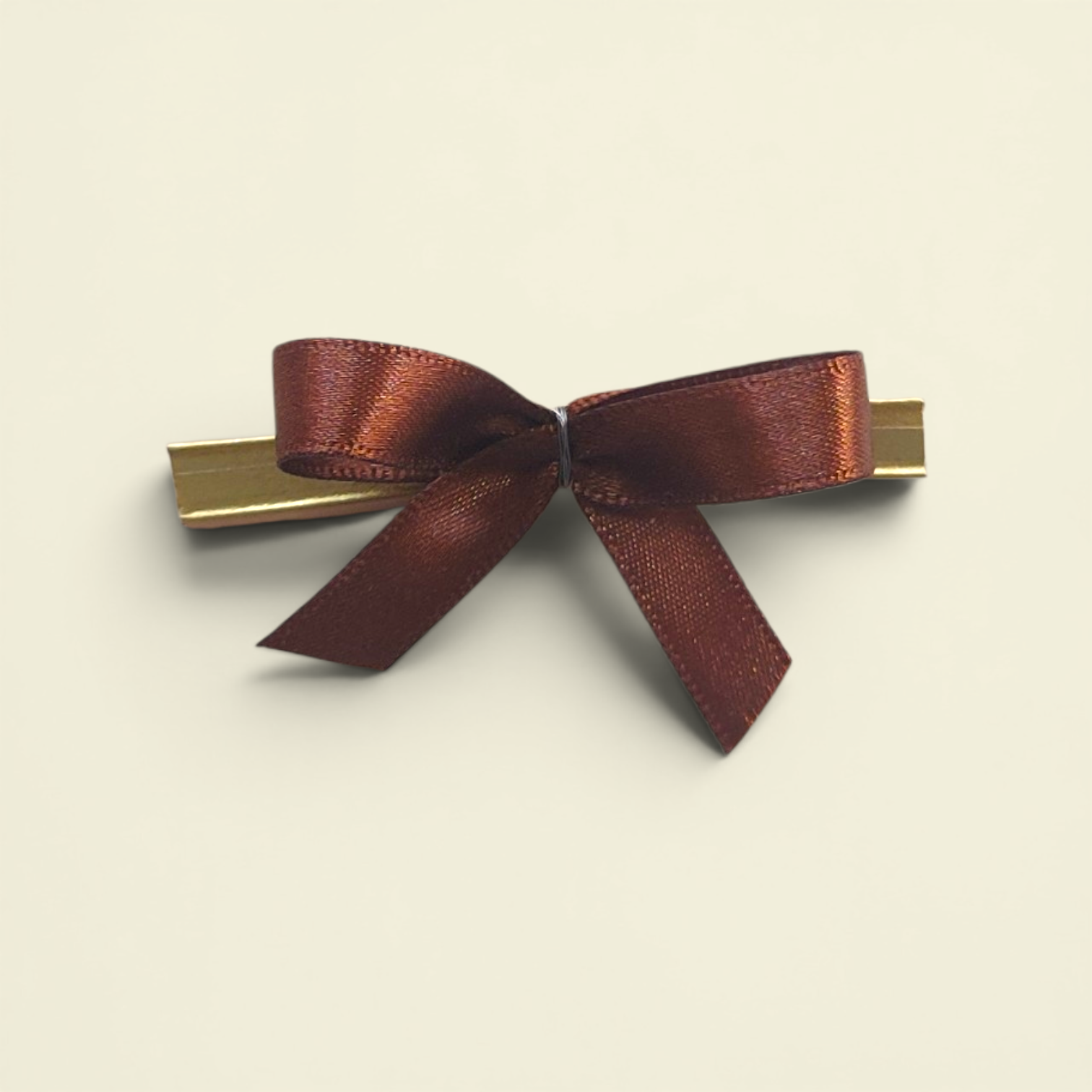 Fertigschleifen braun mit Clip 4x3cm