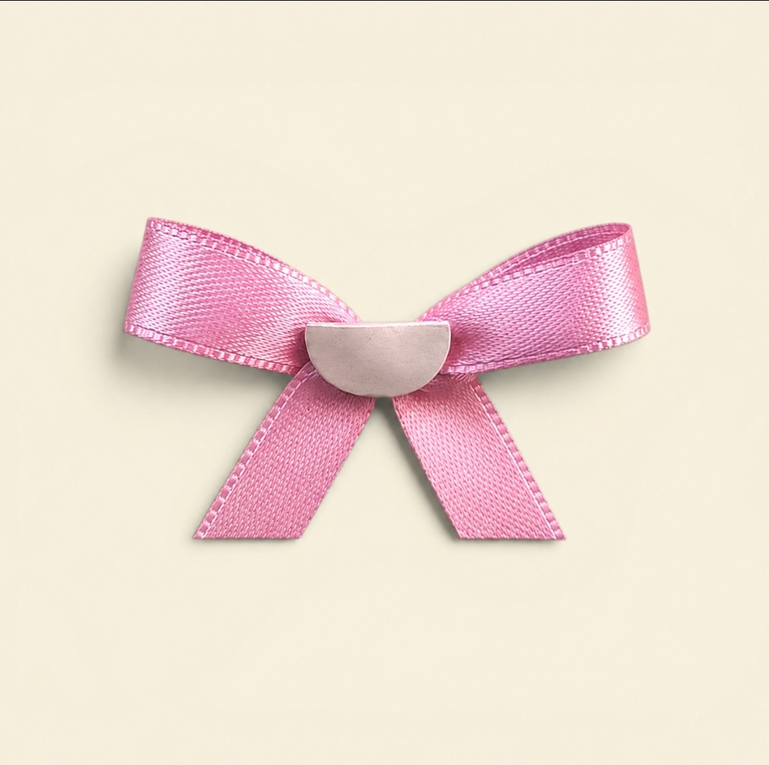 Fertigschleifen rosa mit Klebepunkt 40x30mm – 20-100 Stück Dekoschleifen selbstklebend für Geschenkverpackungen – Bild 2