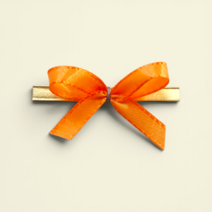 Fertigschleifen orange mit Clip 4x3cm
