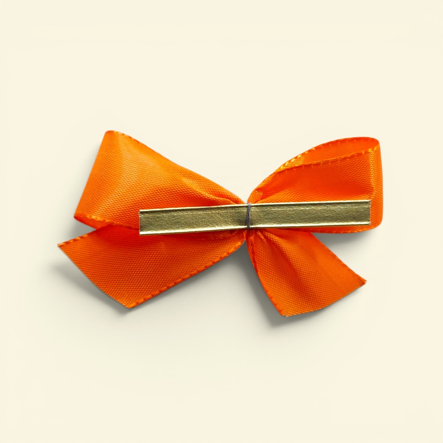 Fertigschleifen orange mit Clip 20-100 Stück – ca. 80x50mm – Geschenk Schleifen mit goldfarbenem Clip – Bild 2