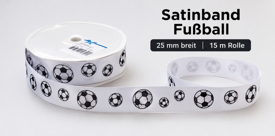 Satinband Fussball