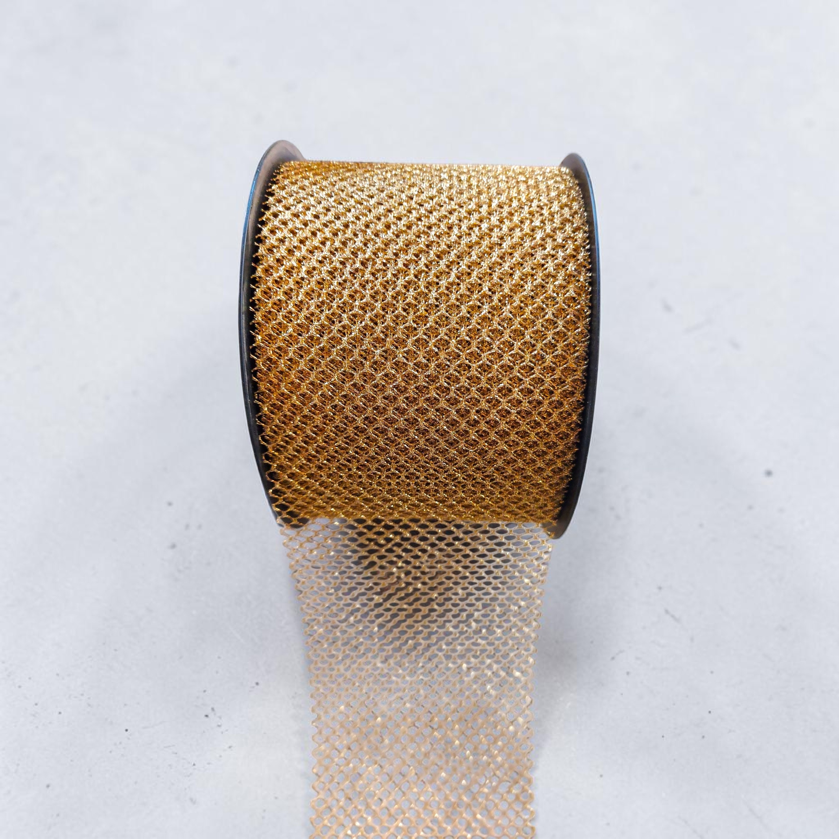 Tüllband Gold 7,5 cm breit – 20 Meter | Glitzerndes Dekoband für Geschenke, Floristik & Hochzeitsdeko – Bild 2