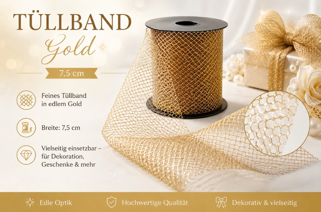 Tüllband Gold