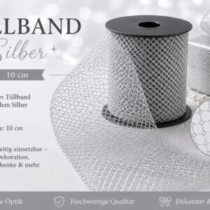 Tüllband silber 10cm