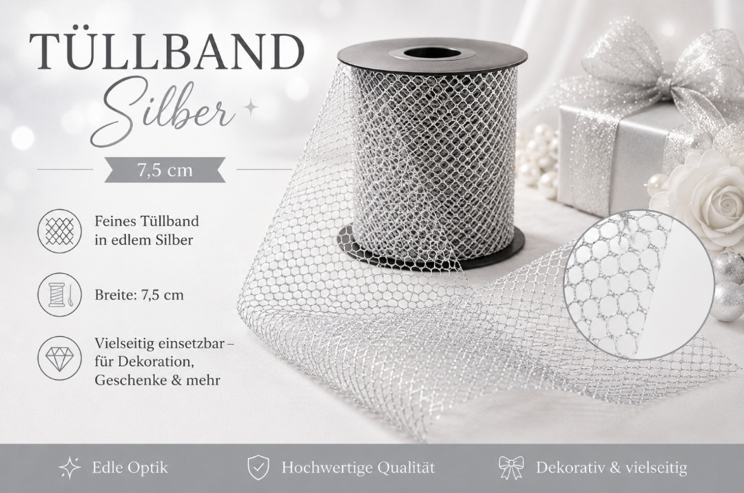 Tüllband silber