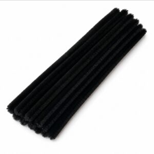 Chenille Schwarz 15 mm