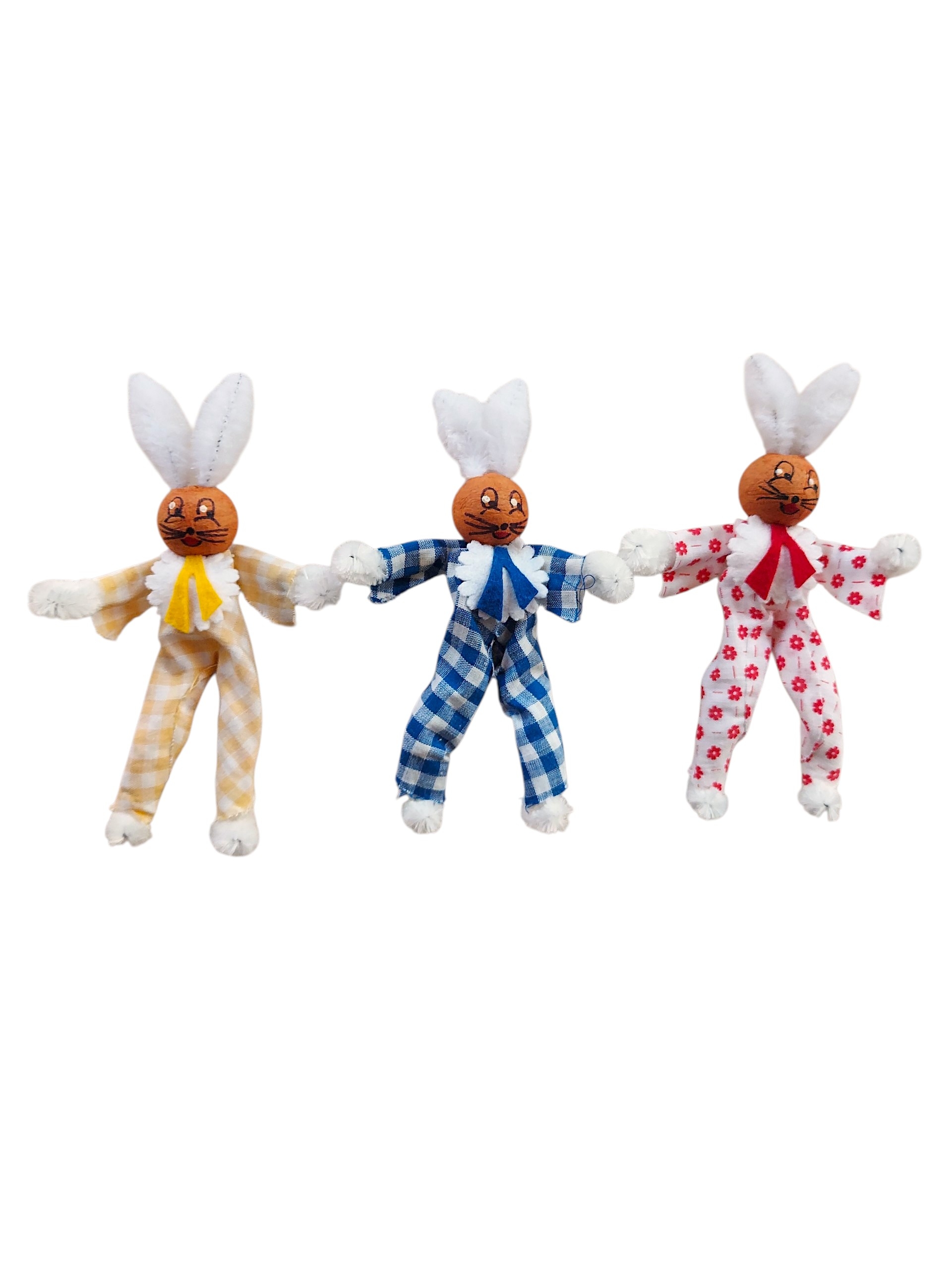Hasenpuppen aus Chenille und Drehwatte