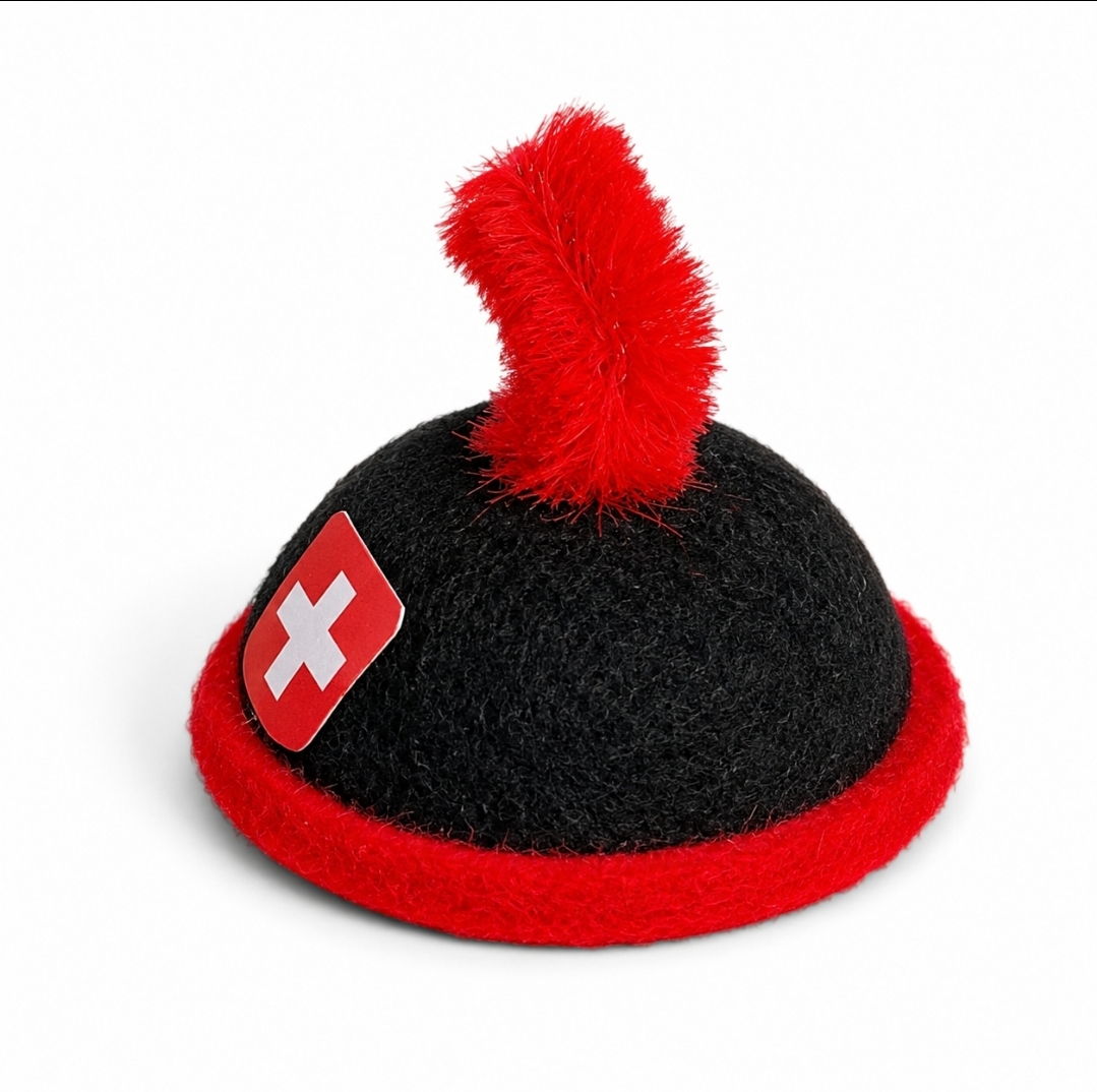 Mini Sennerkappe Schweiz beflockt Ø 27 mm – Streudeko, Basteln, Dekoration – 20, 50 oder 100 Stück – Bild 3