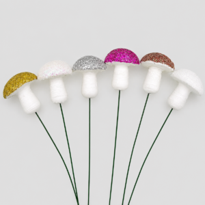 wattepilze mit glitzer